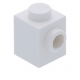 LEGO kocka 1x1 oldalán egy bütyökkel, fehér (87087)